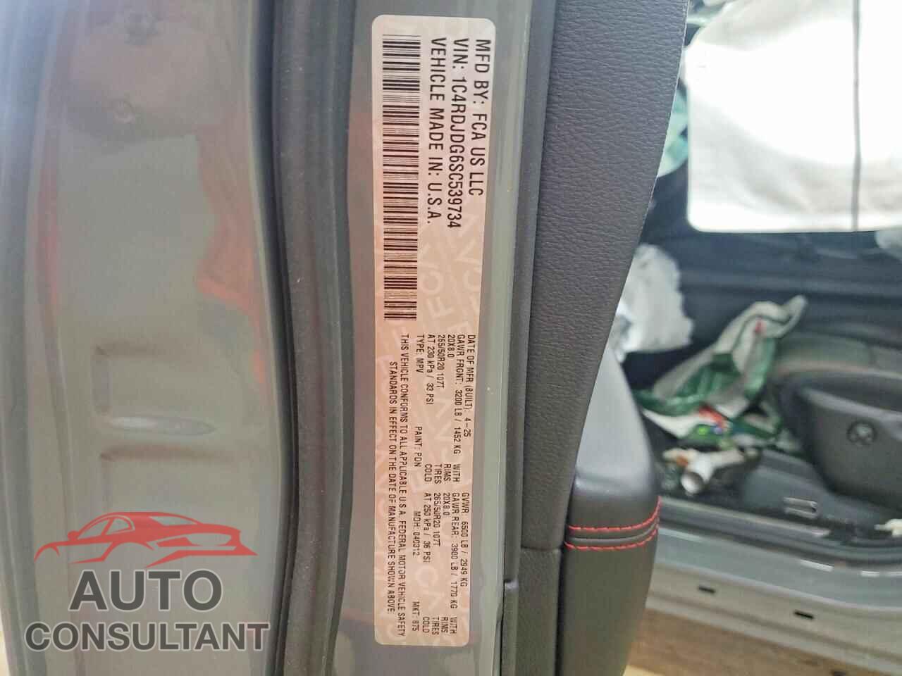 DODGE DURANGO 2025 - 1C4RDJDG6SC539734