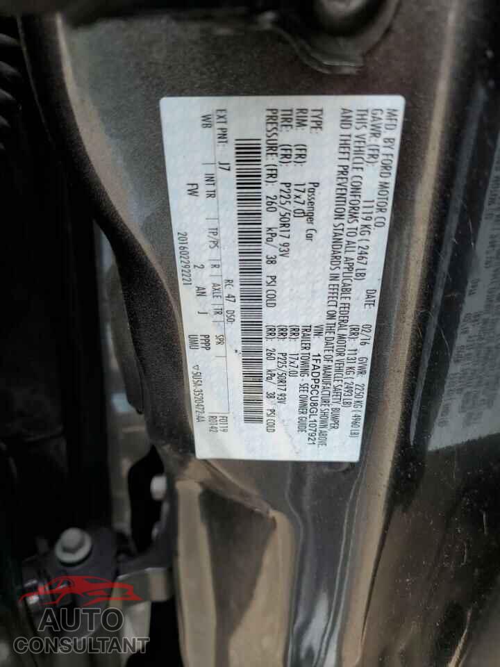 FORD CMAX 2016 - 1FADP5CU8GL107921