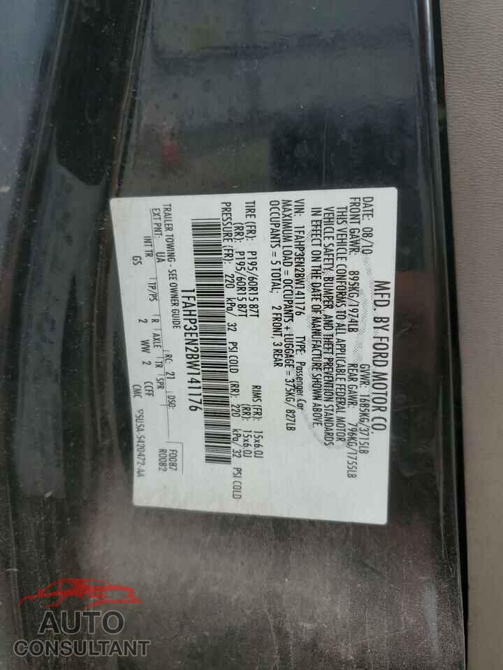FORD FOCUS 2011 - 1FAHP3EN2BW141176