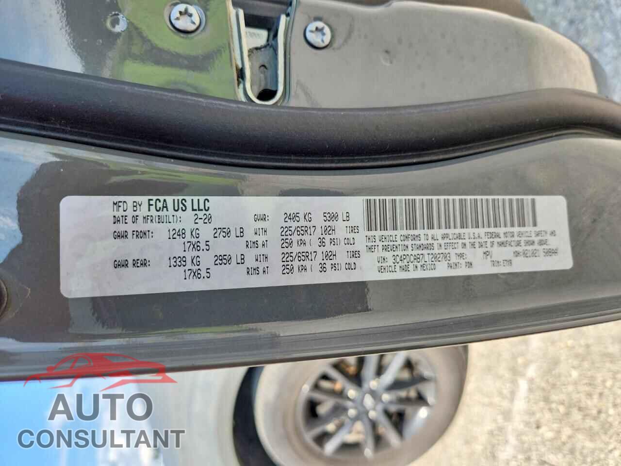 DODGE JOURNEY 2020 - 3C4PDCAB7LT202703