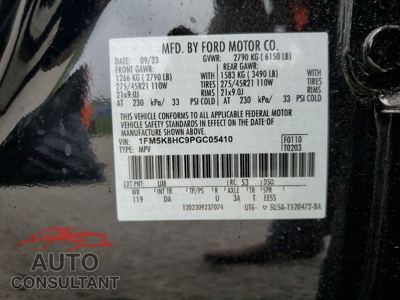 FORD EXPLORER 2023 - 1FM5K8HC9PGC05410