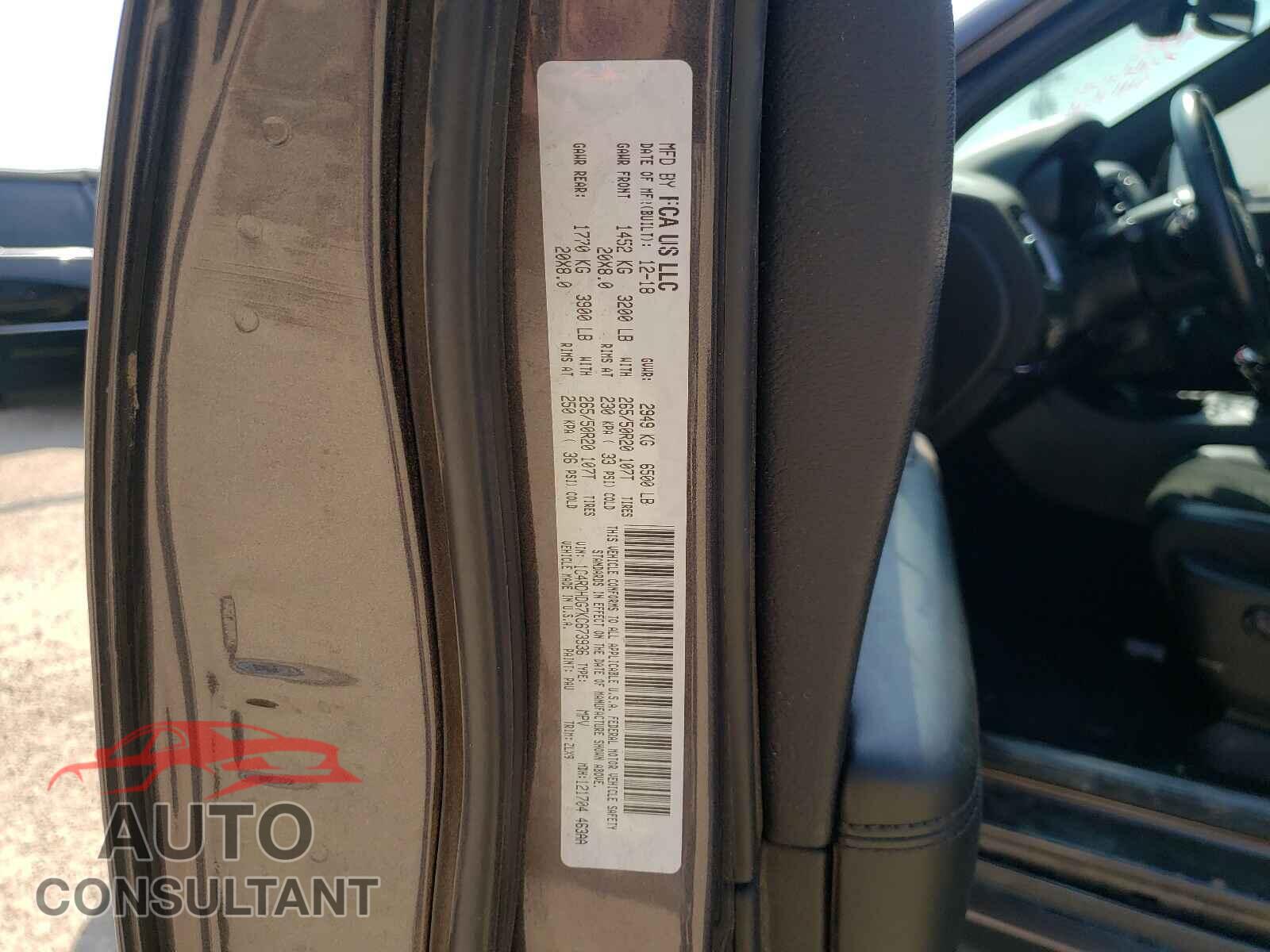 DODGE DURANGO 2019 - 1C4RDHDG7KC673936