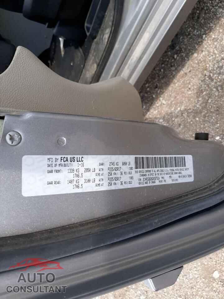 DODGE CARAVAN 2016 - 2C4RDGBG9GR267524