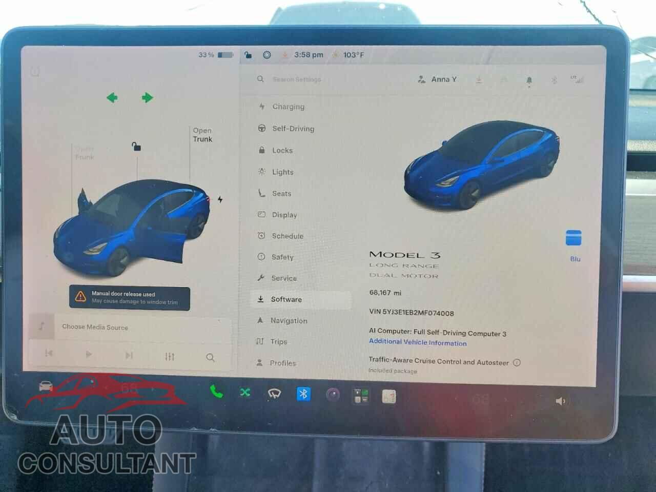 TESLA MODEL 3 2021 - 5YJ3E1EB2MF074008
