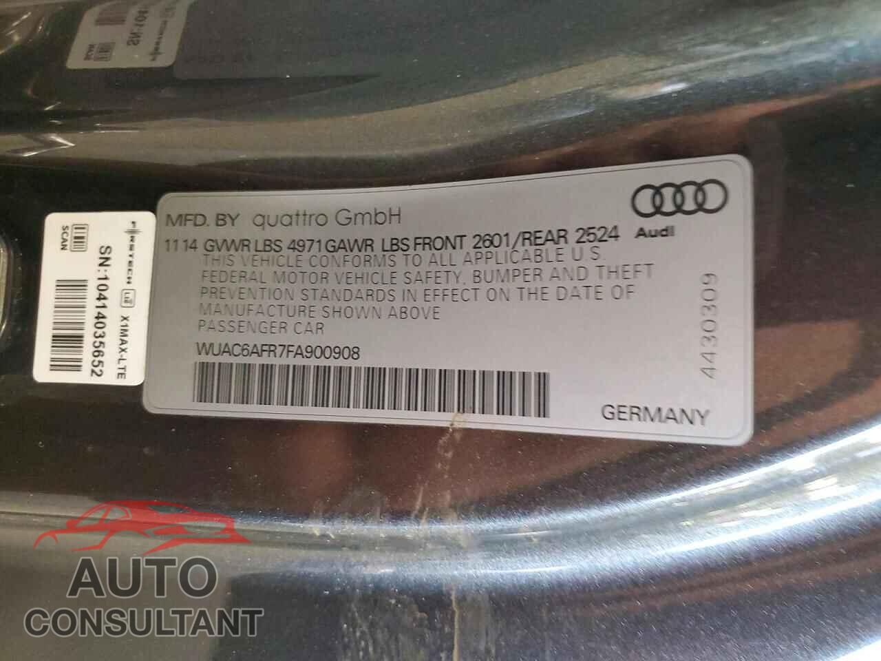 AUDI S5/RS5 2015 - WUAC6AFR7FA900908
