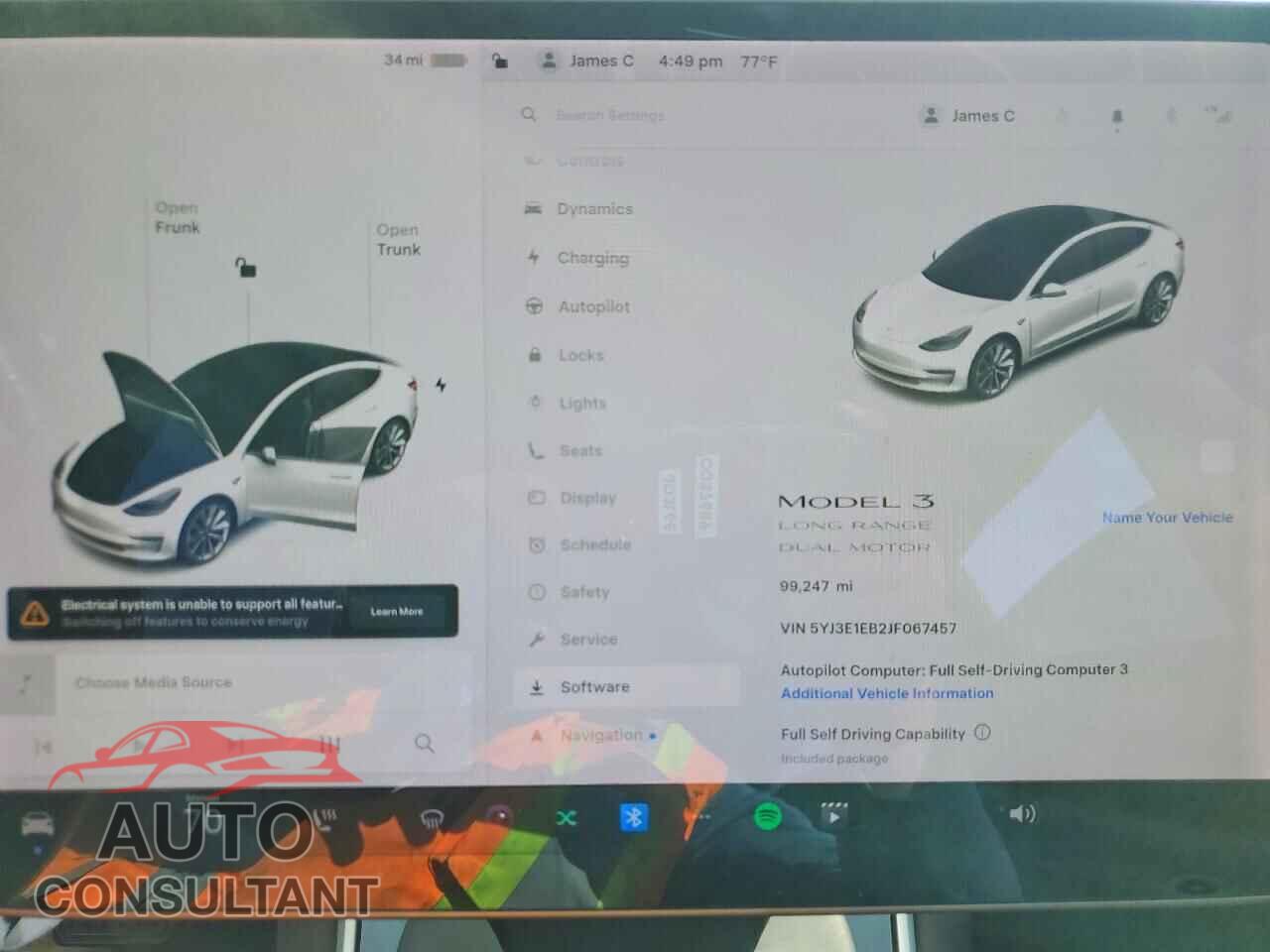 TESLA MODEL 3 2018 - 5YJ3E1EB2JF067457