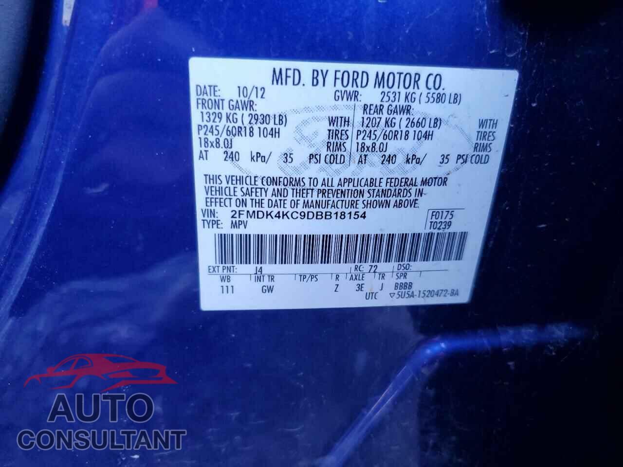 FORD EDGE 2013 - 2FMDK4KC9DBB18154