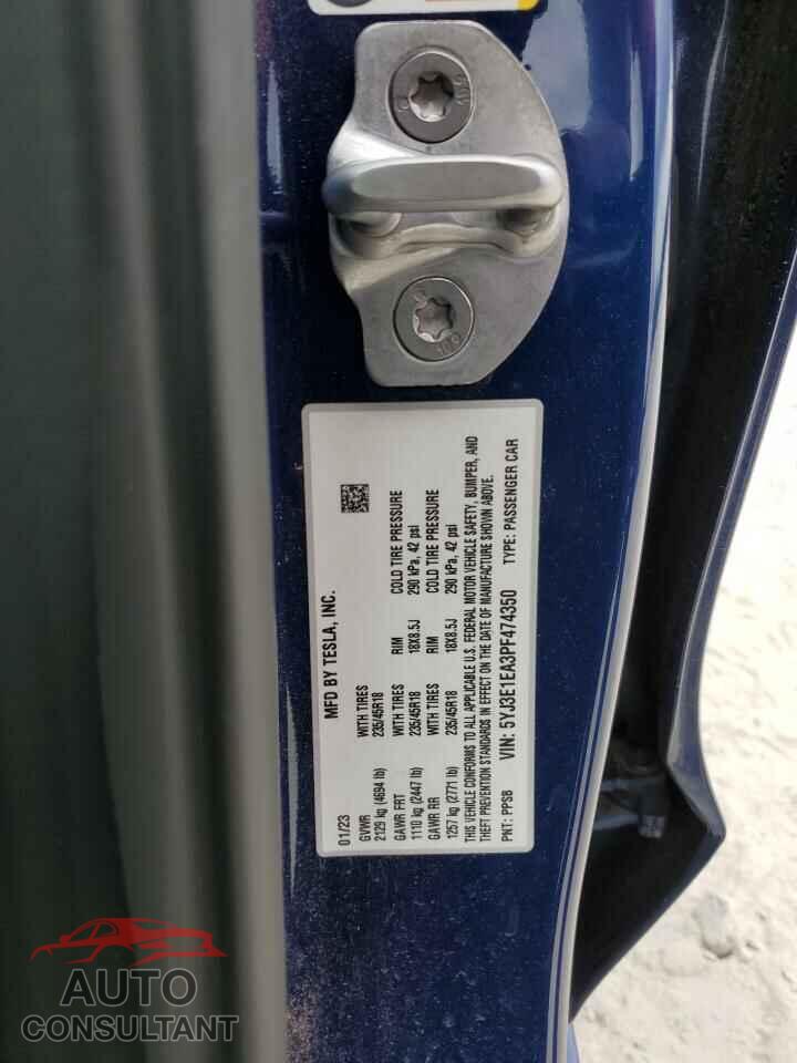 TESLA MODEL 3 2023 - 5YJ3E1EA3PF474350