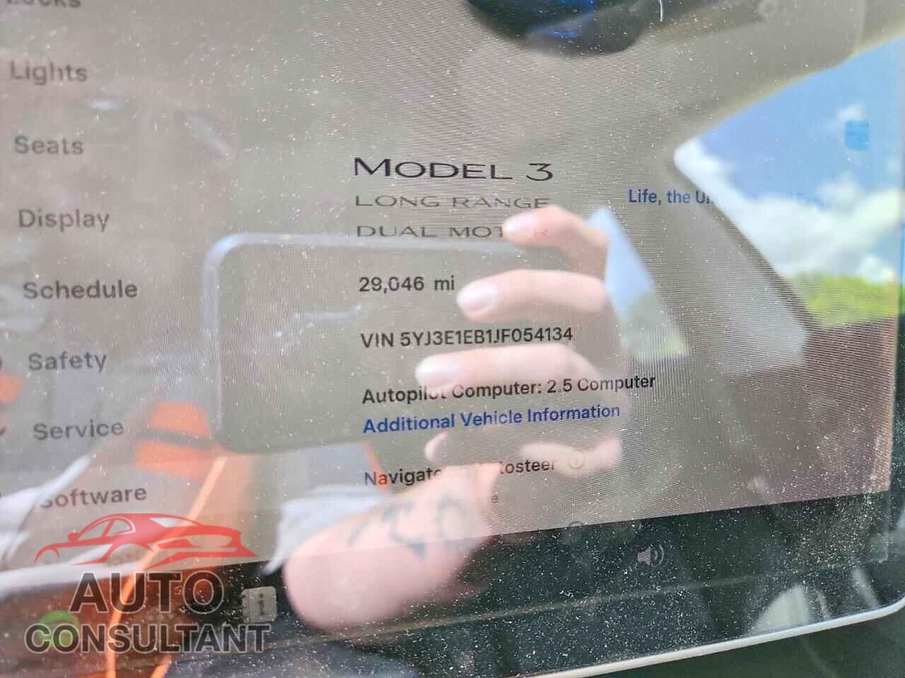 TESLA MODEL 3 2018 - 5YJ3E1EB1JF054134