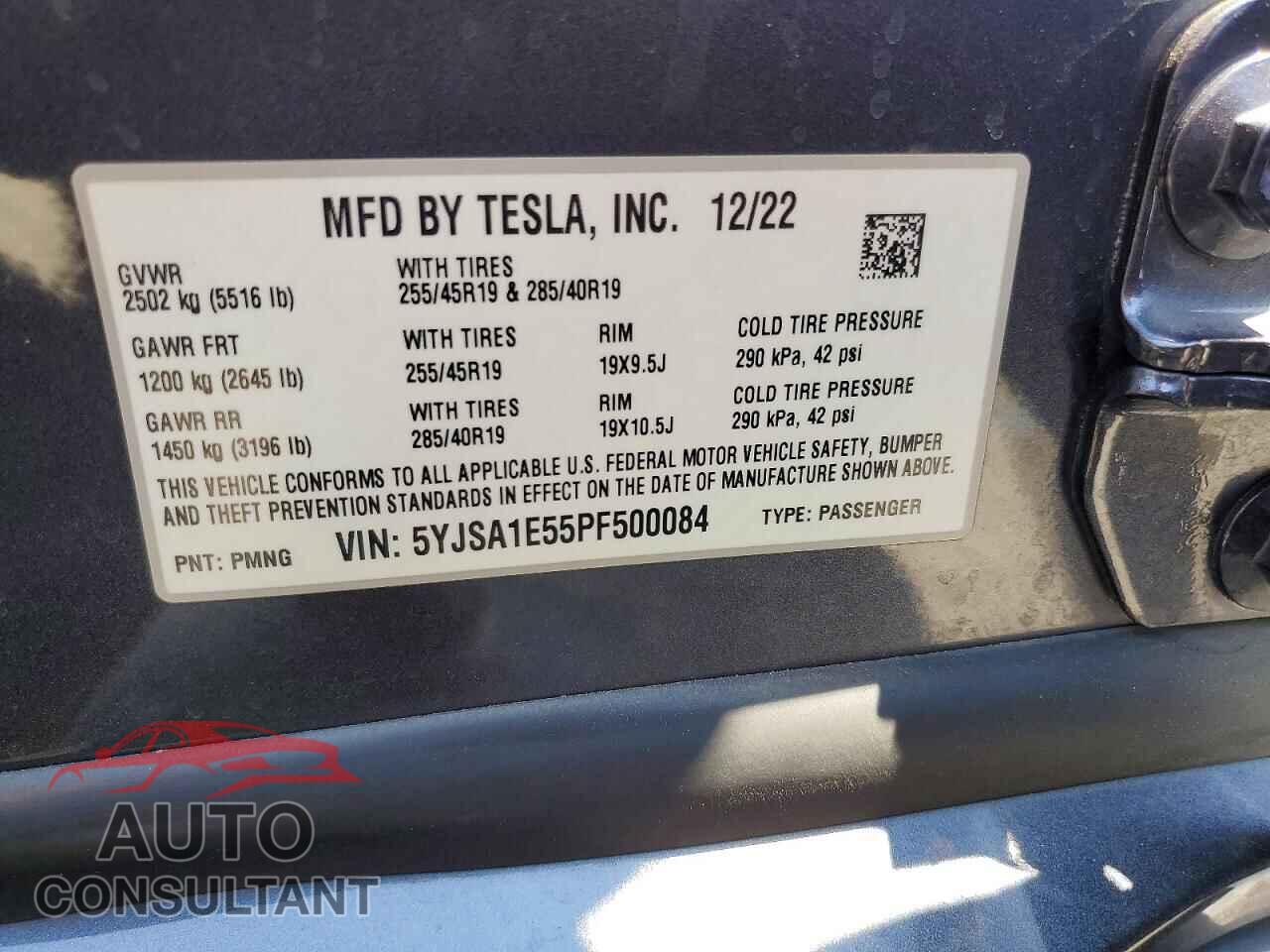 TESLA MODEL S 2023 - 5YJSA1E55PF500084