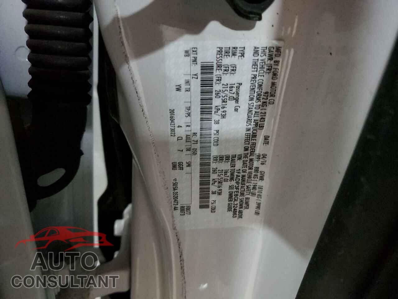 FORD FOCUS 2016 - 1FADP3FE8GL324863
