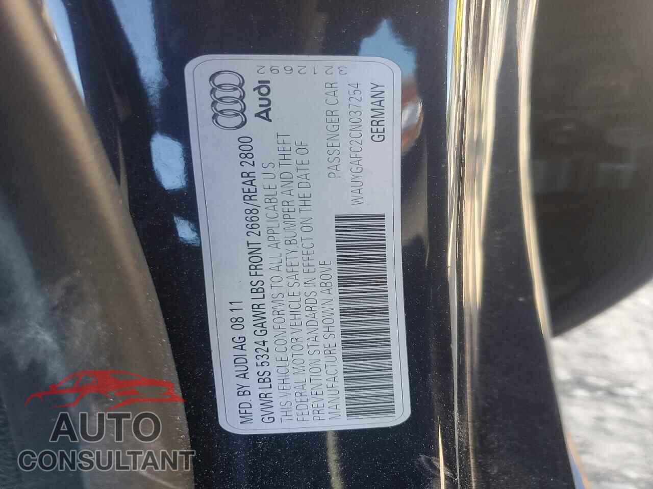 AUDI A7 2012 - WAUYGAFC2CN037254