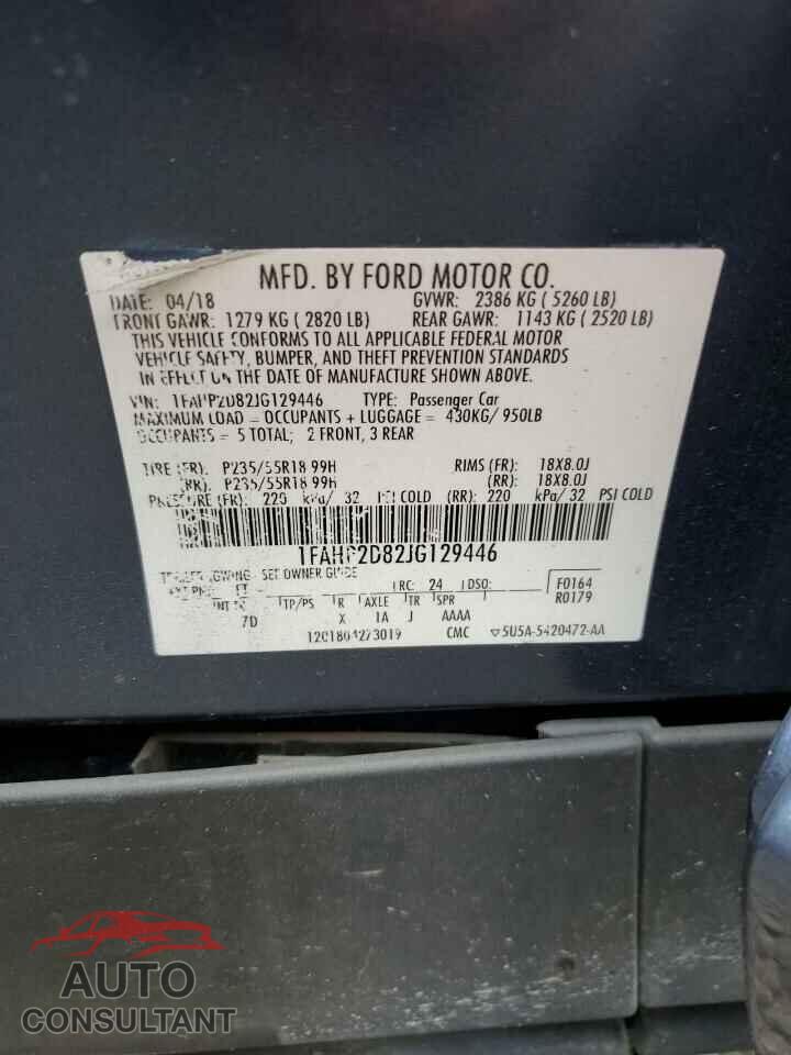FORD TAURUS 2018 - 1FAHP2D82JG129446