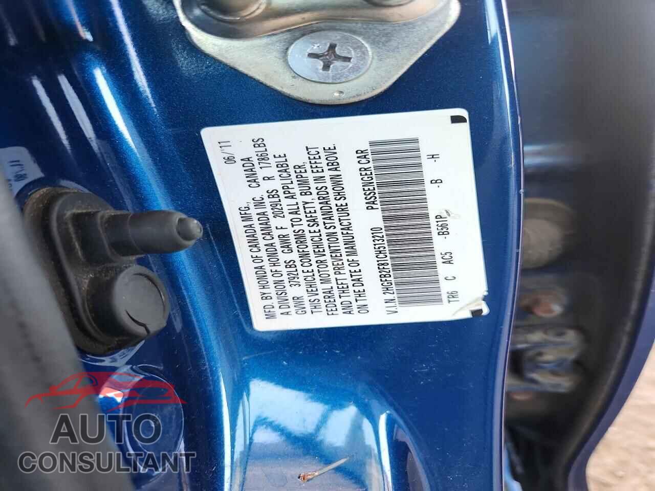 HONDA CIVIC 2012 - 2HGFB2F81CH513210