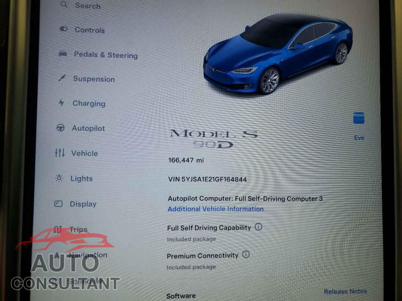 TESLA MODEL S 2016 - 5YJSA1E21GF164844