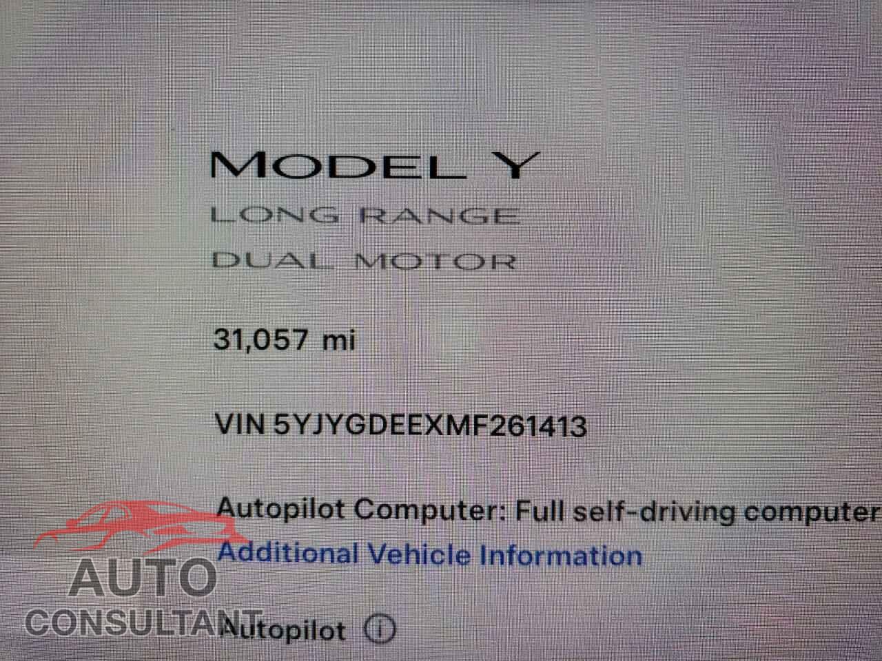TESLA MODEL Y 2021 - 5YJYGDEEXMF261413