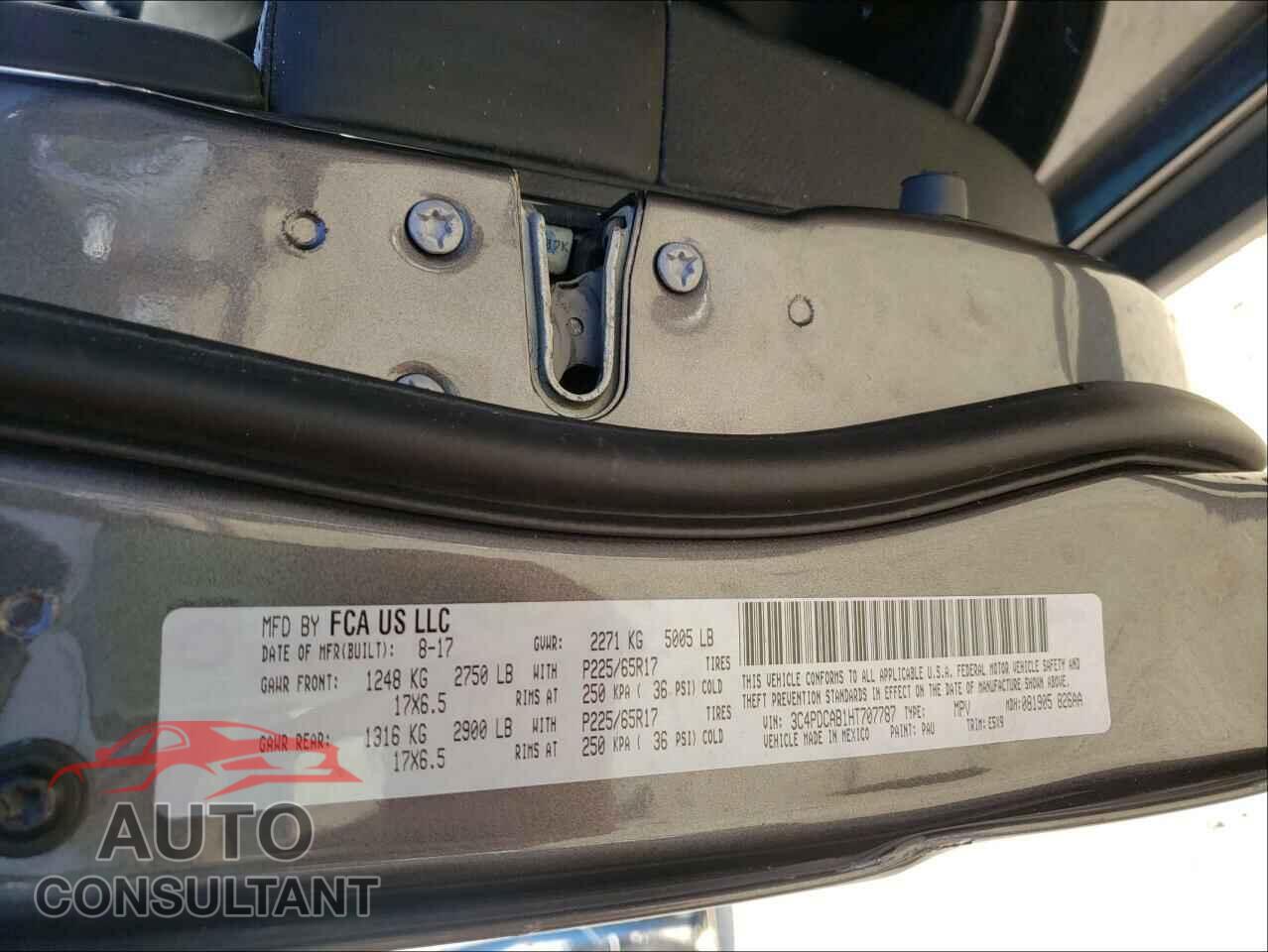 DODGE JOURNEY 2017 - 3C4PDCAB1HT707787