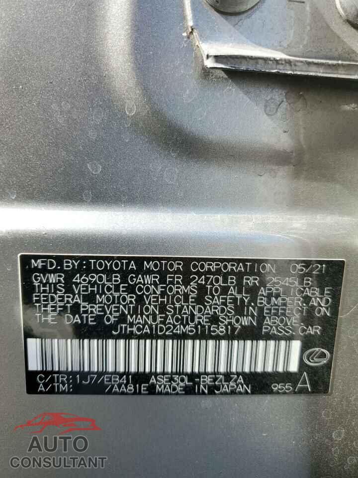 LEXUS IS 2021 - JTHCA1D24M5115817