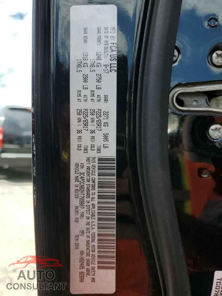 DODGE JOURNEY 2017 - 3C4PDCAB2HT709807