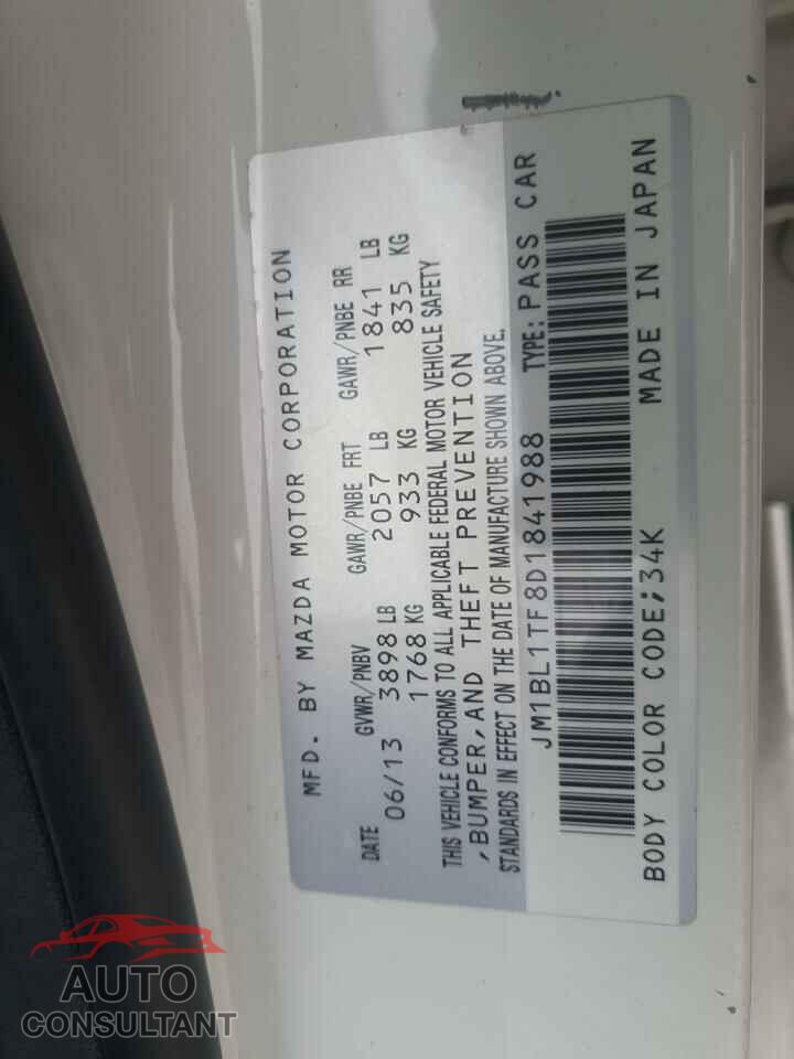 MAZDA 3 2013 - JM1BL1TF8D1841988