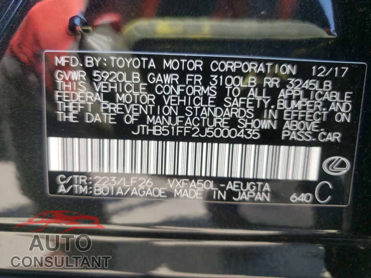 LEXUS LS500 2018 - JTHB51FF2J5000435