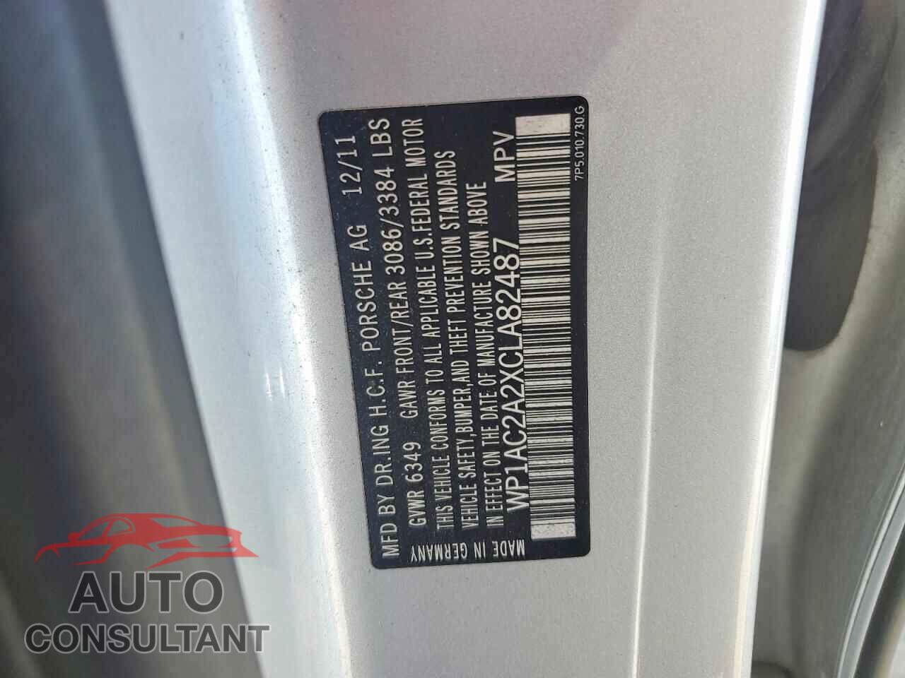 PORSCHE CAYENNE 2012 - WP1AC2A2XCLA82487