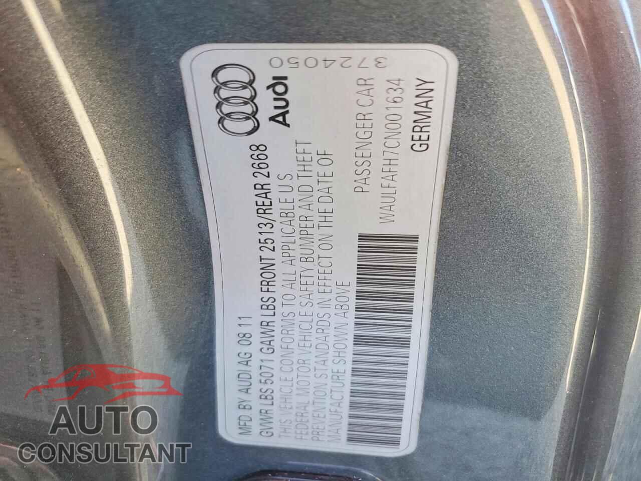 AUDI A5 2012 - WAULFAFH7CN001634