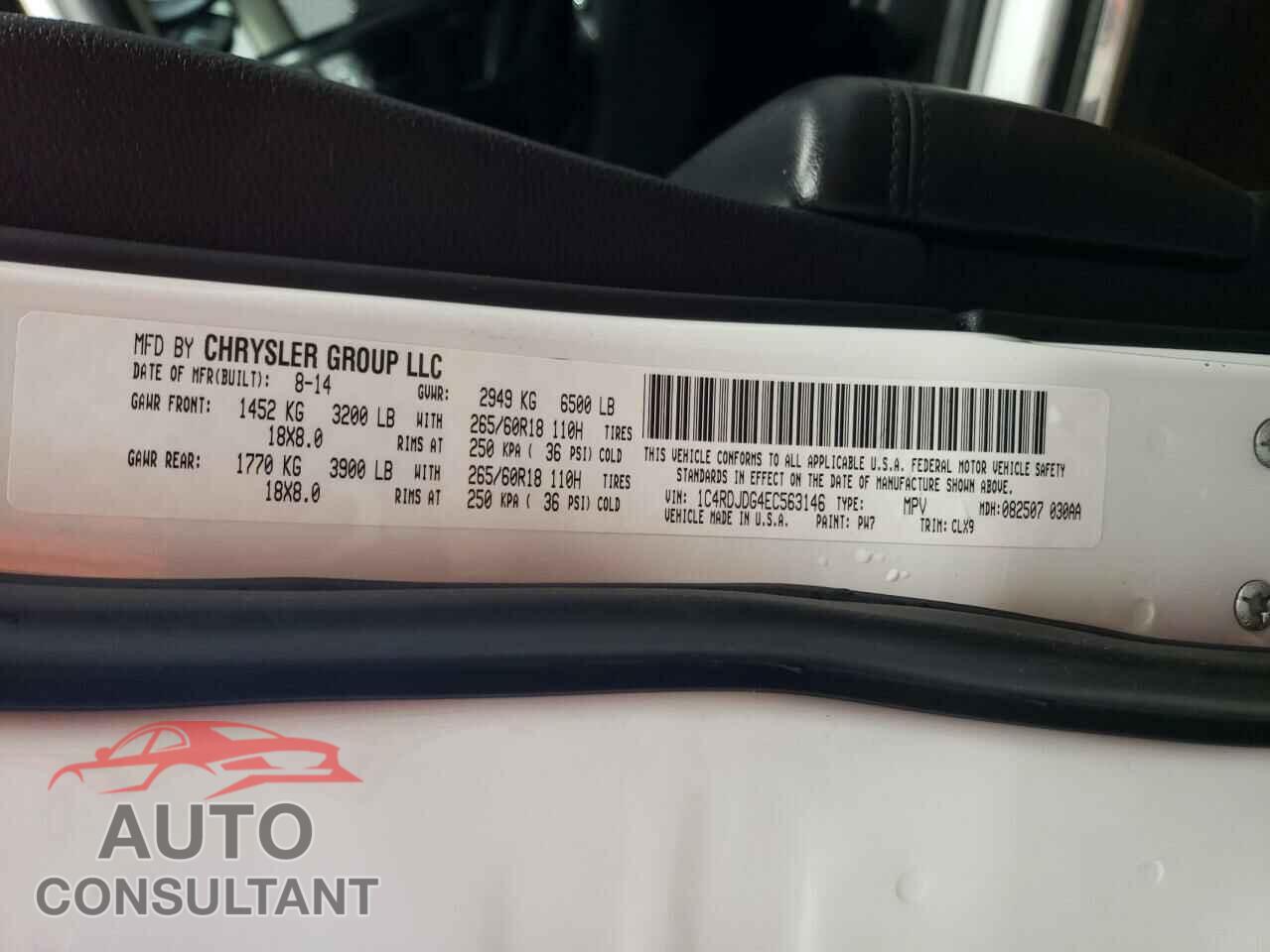 DODGE DURANGO 2014 - 1C4RDJDG4EC563146