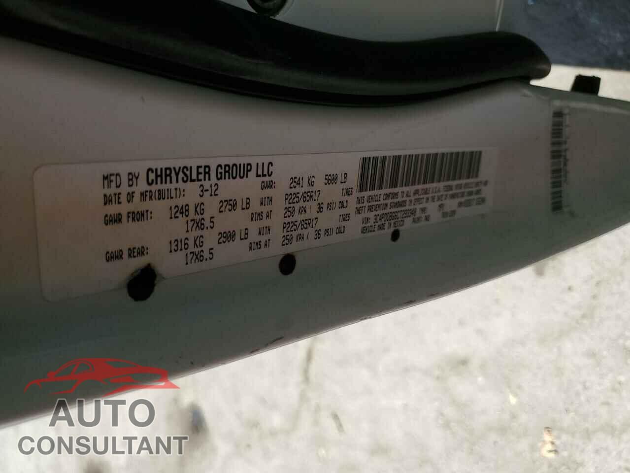 DODGE JOURNEY 2012 - 3C4PDDBG6CT293348