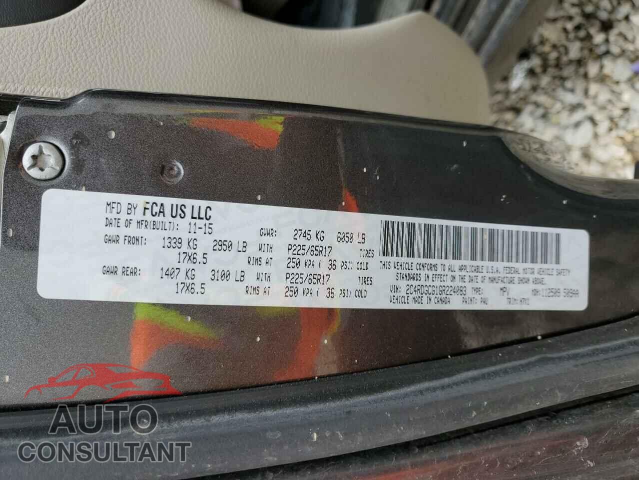DODGE CARAVAN 2016 - 2C4RDGCG1GR224083