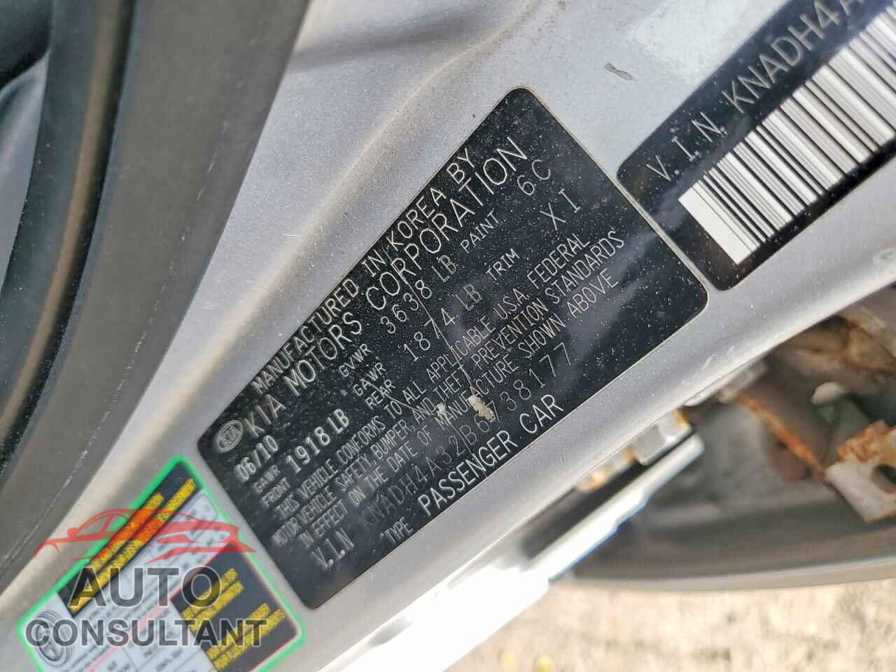 KIA RIO 2011 - KNADH4A32B6738177
