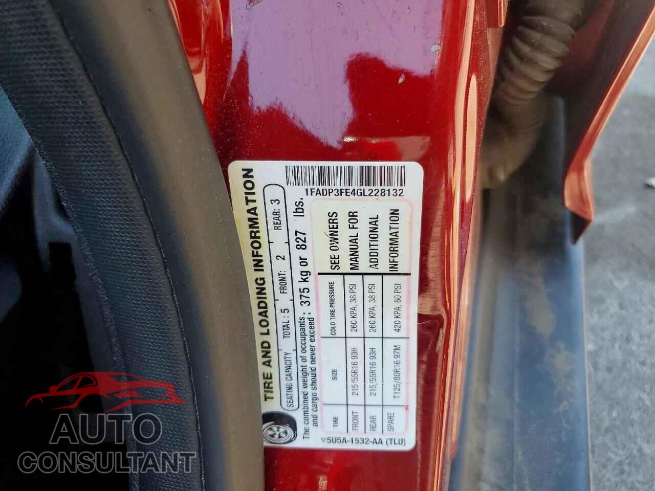 FORD FOCUS 2016 - 1FADP3FE4GL228132