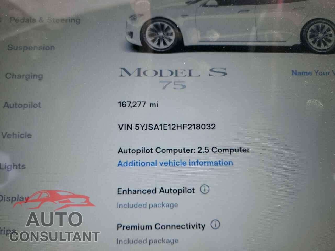TESLA MODEL S 2017 - 5YJSA1E12HF218032