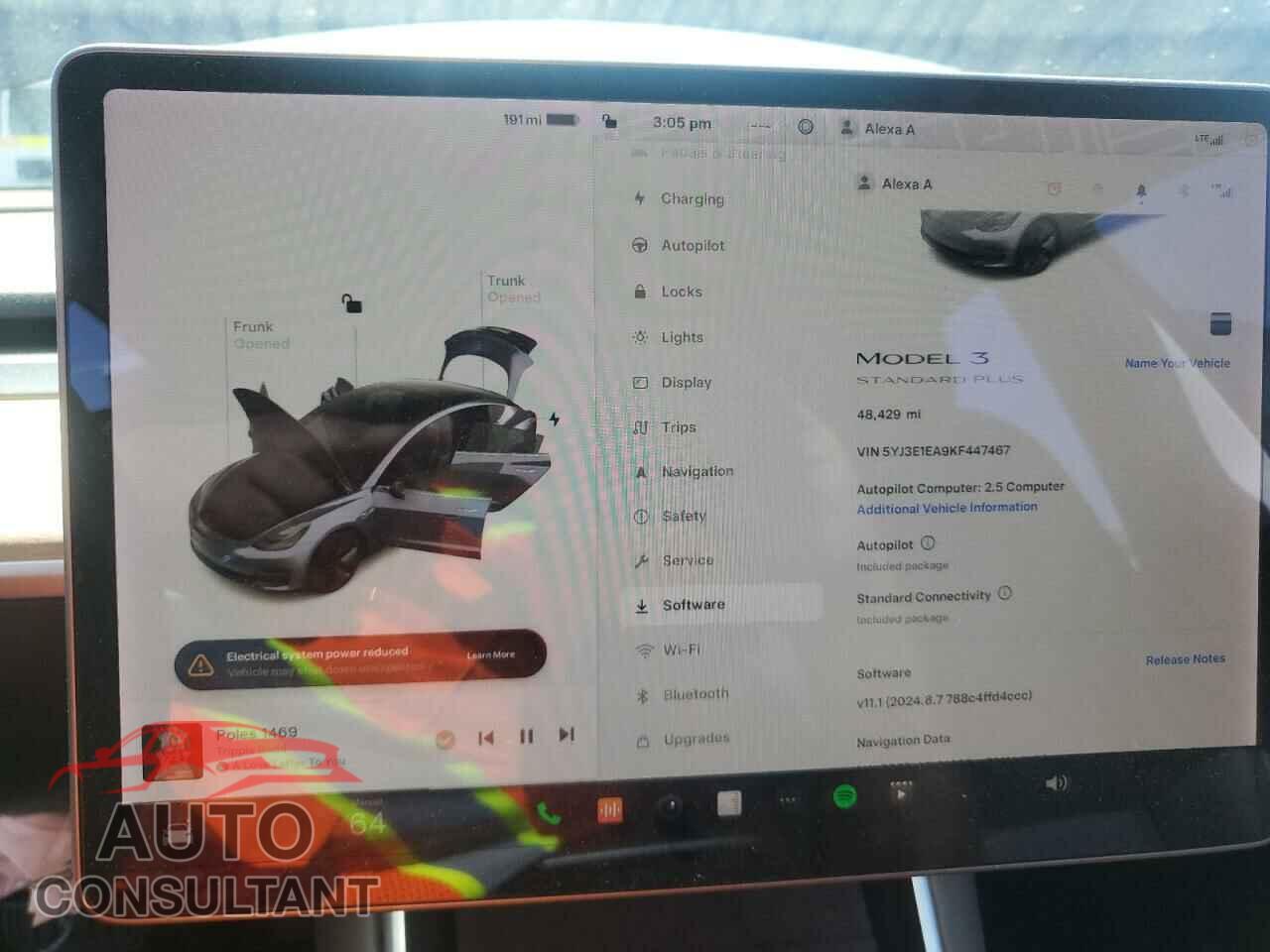 TESLA MODEL 3 2019 - 5YJ3E1EA9KF447467