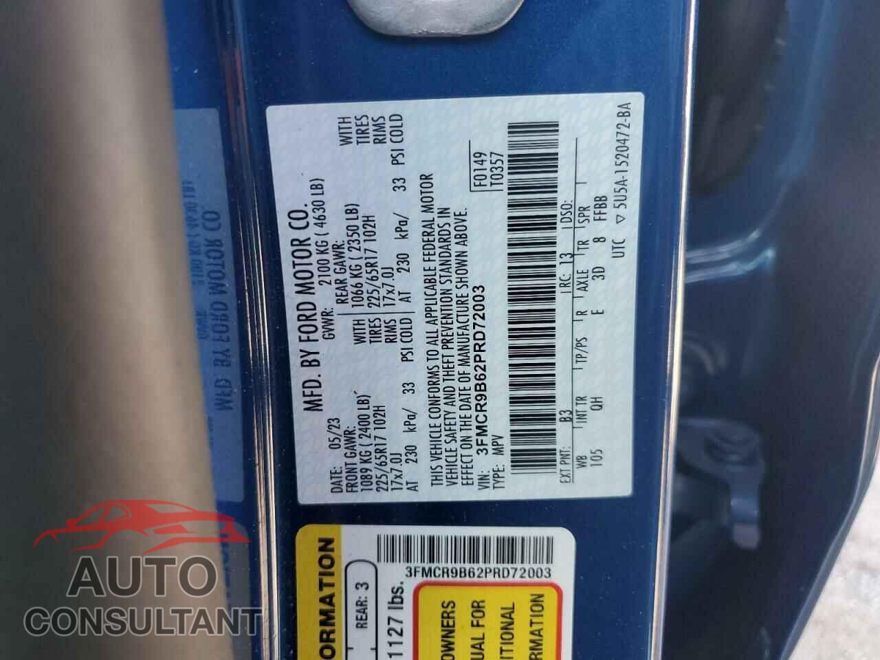 FORD BRONCO 2023 - 3FMCR9B62PRD72003