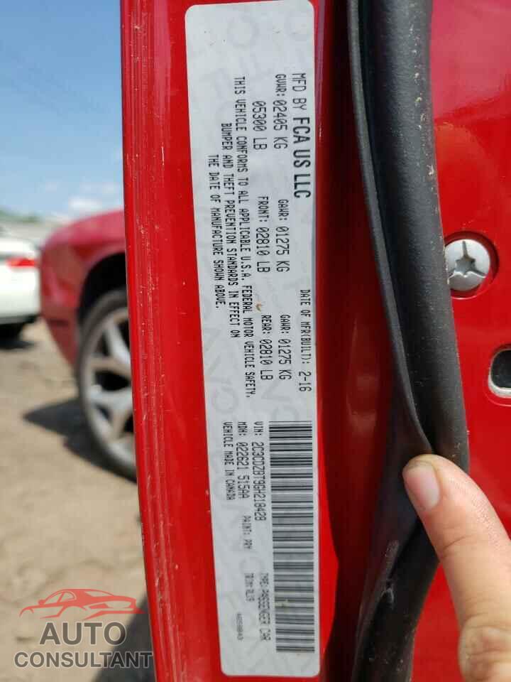 DODGE CHALLENGER 2016 - 2C3CDZBT9GH218428