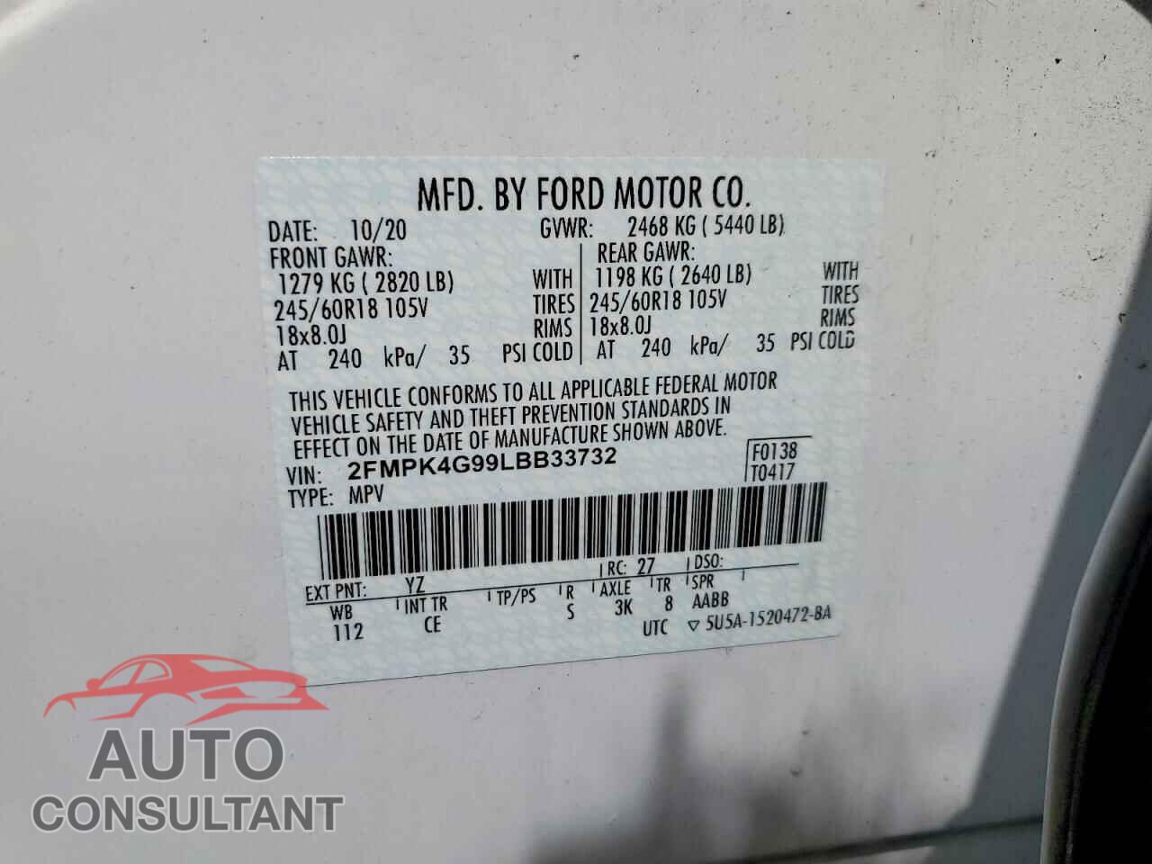 FORD EDGE 2020 - 2FMPK4G99LBB33732