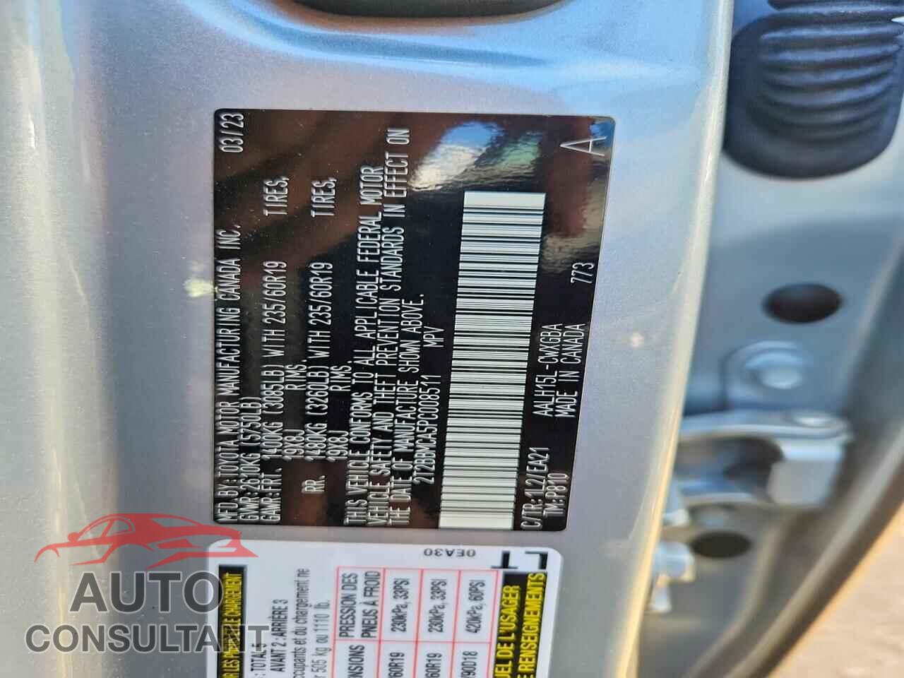 LEXUS UNKNOWN 2023 - 2T2BBMCA5PC008511