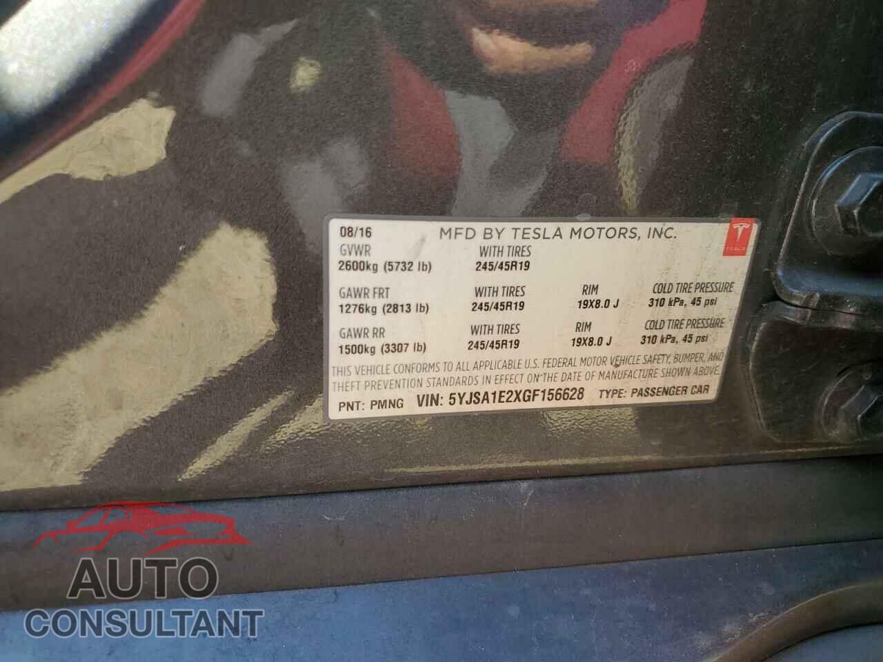 TESLA MODEL S 2016 - 5YJSA1E2XGF156628