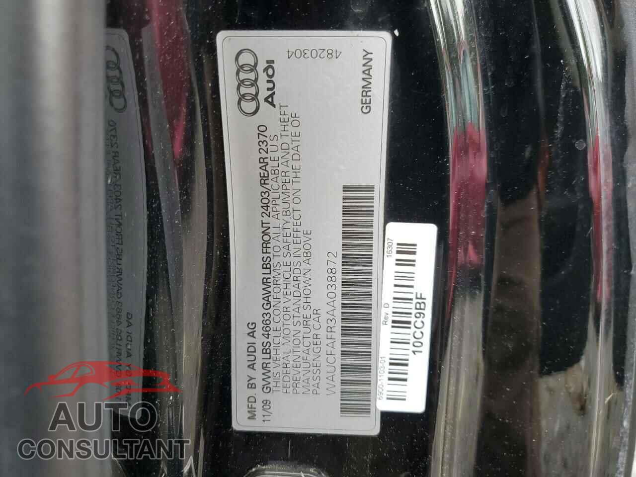 AUDI A5 2010 - WAUCFAFR3AA038872