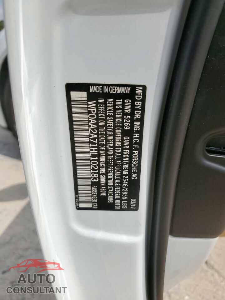 PORSCHE PANAMERA 2017 - WP0AA2A71HL102183