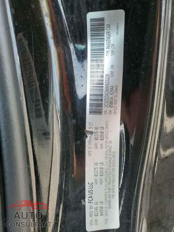DODGE CHALLENGER 2017 - 2C3CDZAGXHH633229