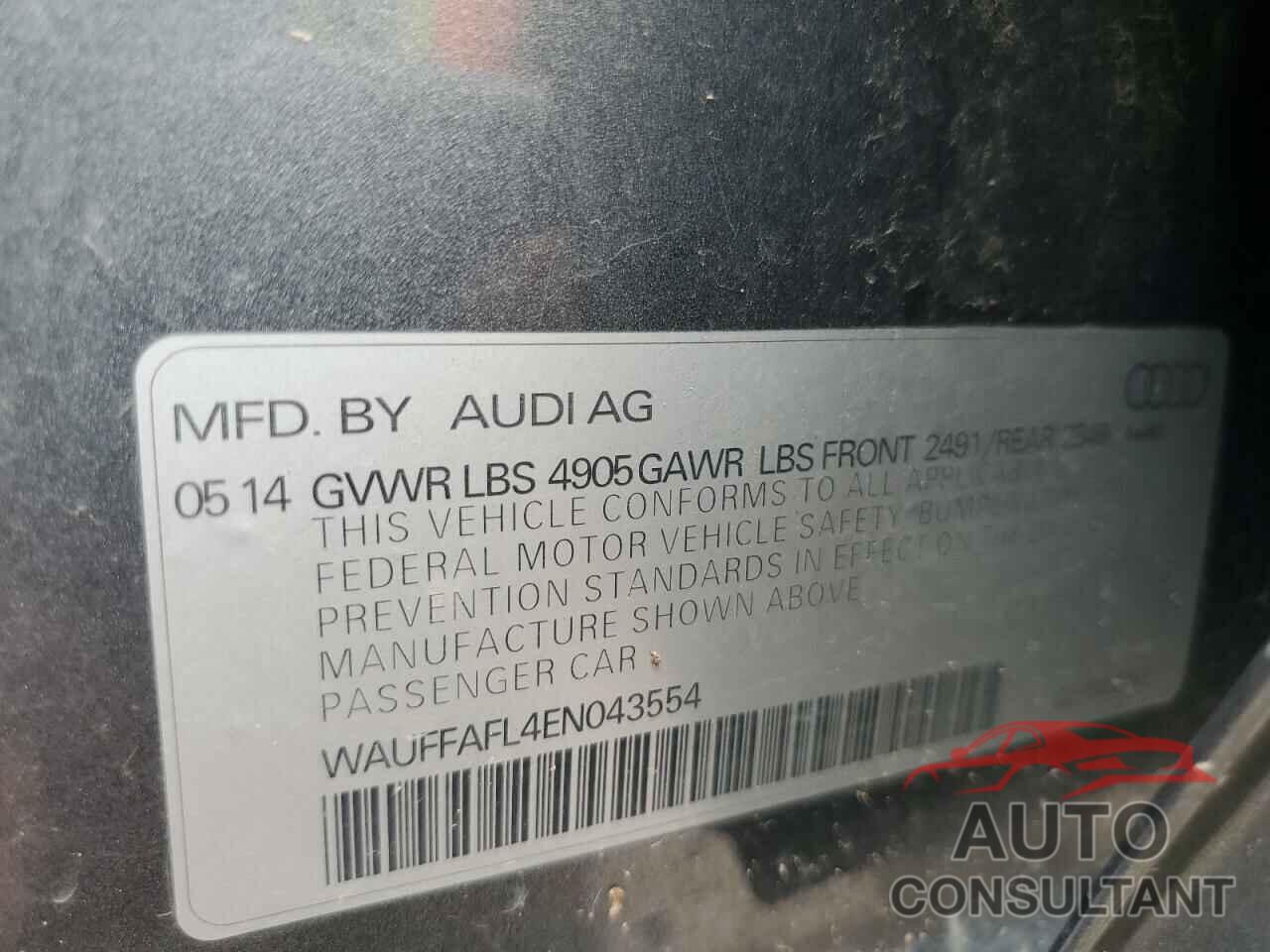 AUDI A4 2014 - WAUFFAFL4EN043554