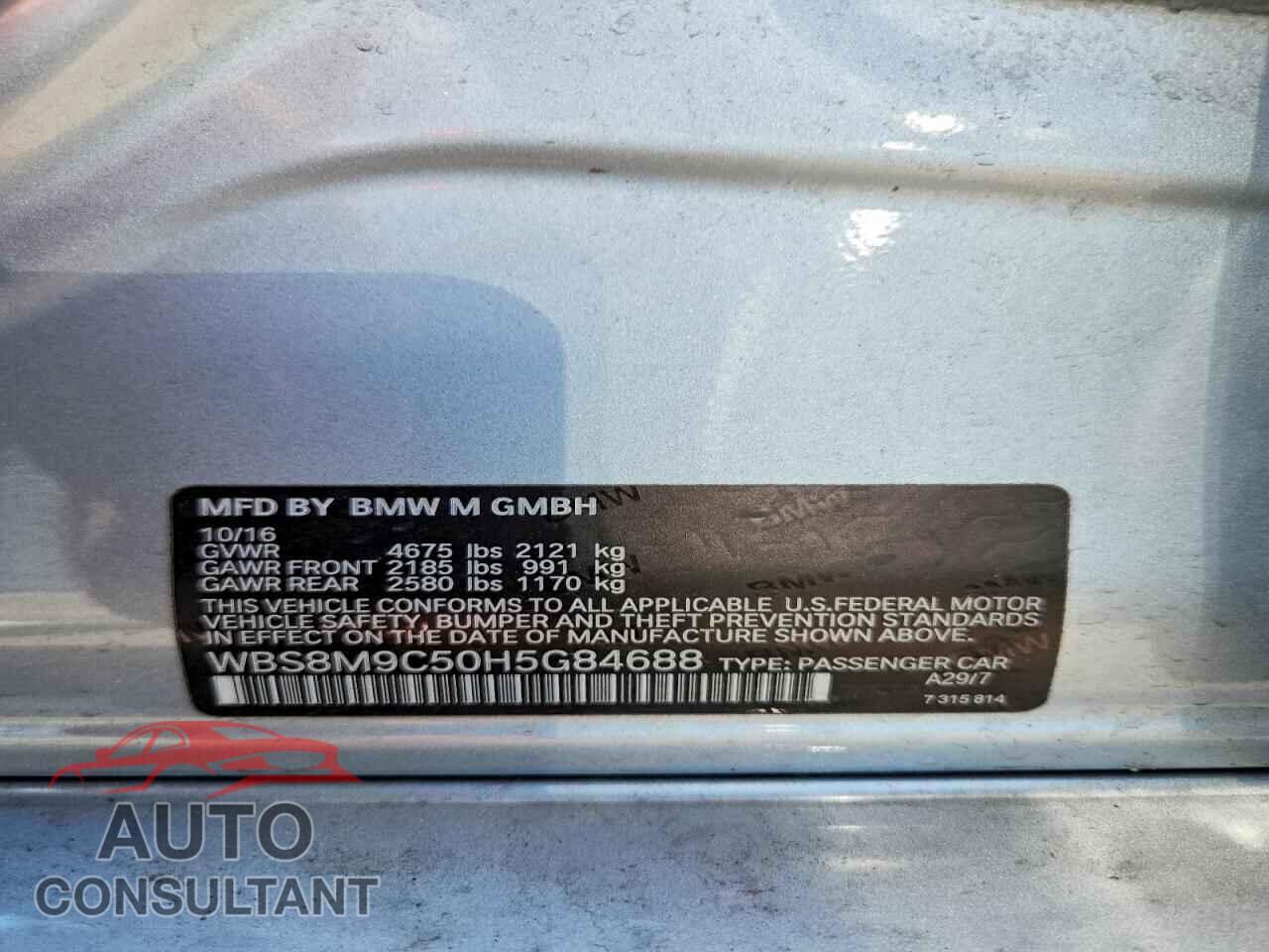 BMW M3 2017 - WBS8M9C50H5G84688