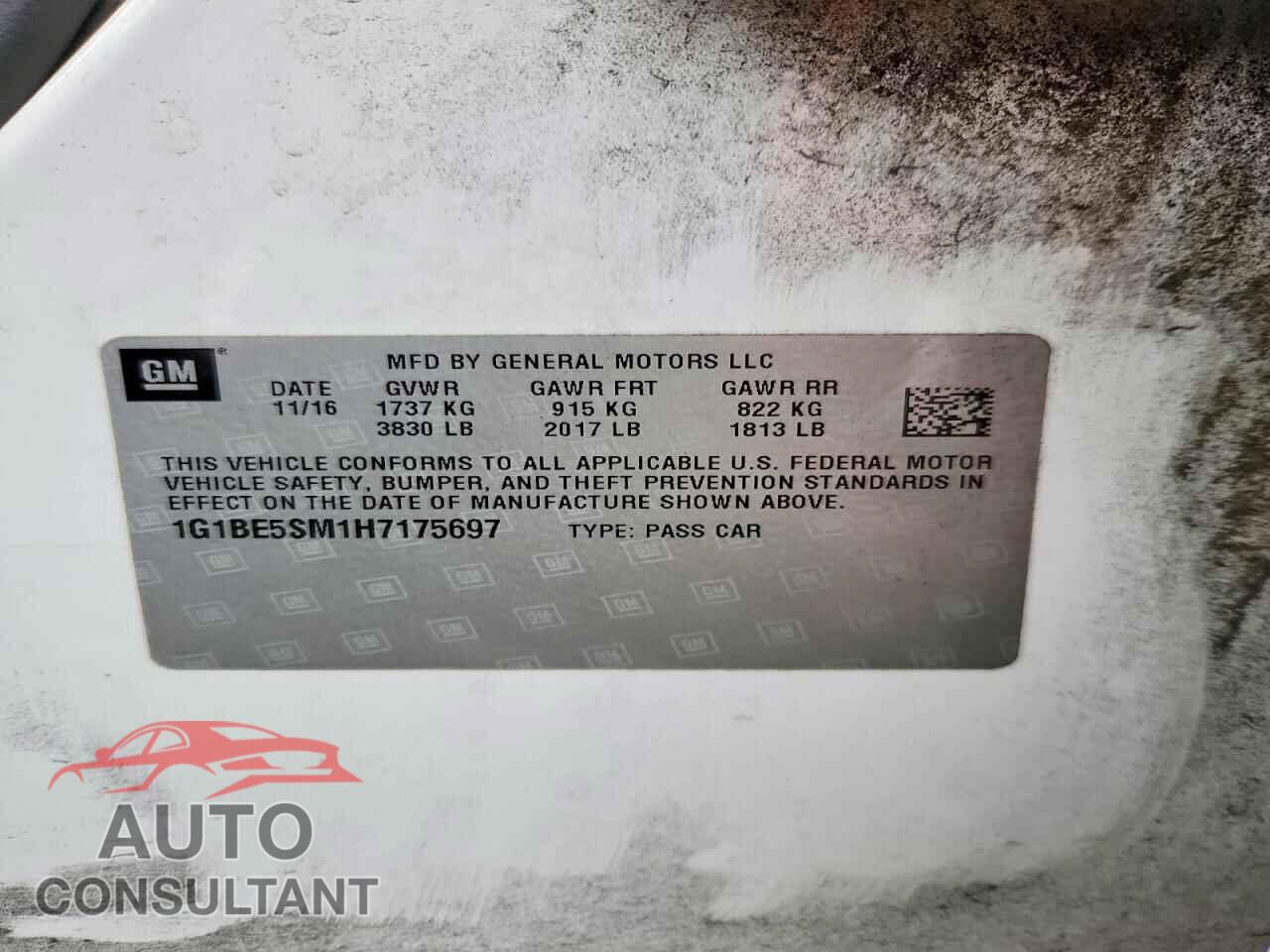 CHEVROLET CRUZE 2017 - 1G1BE5SM1H7175697