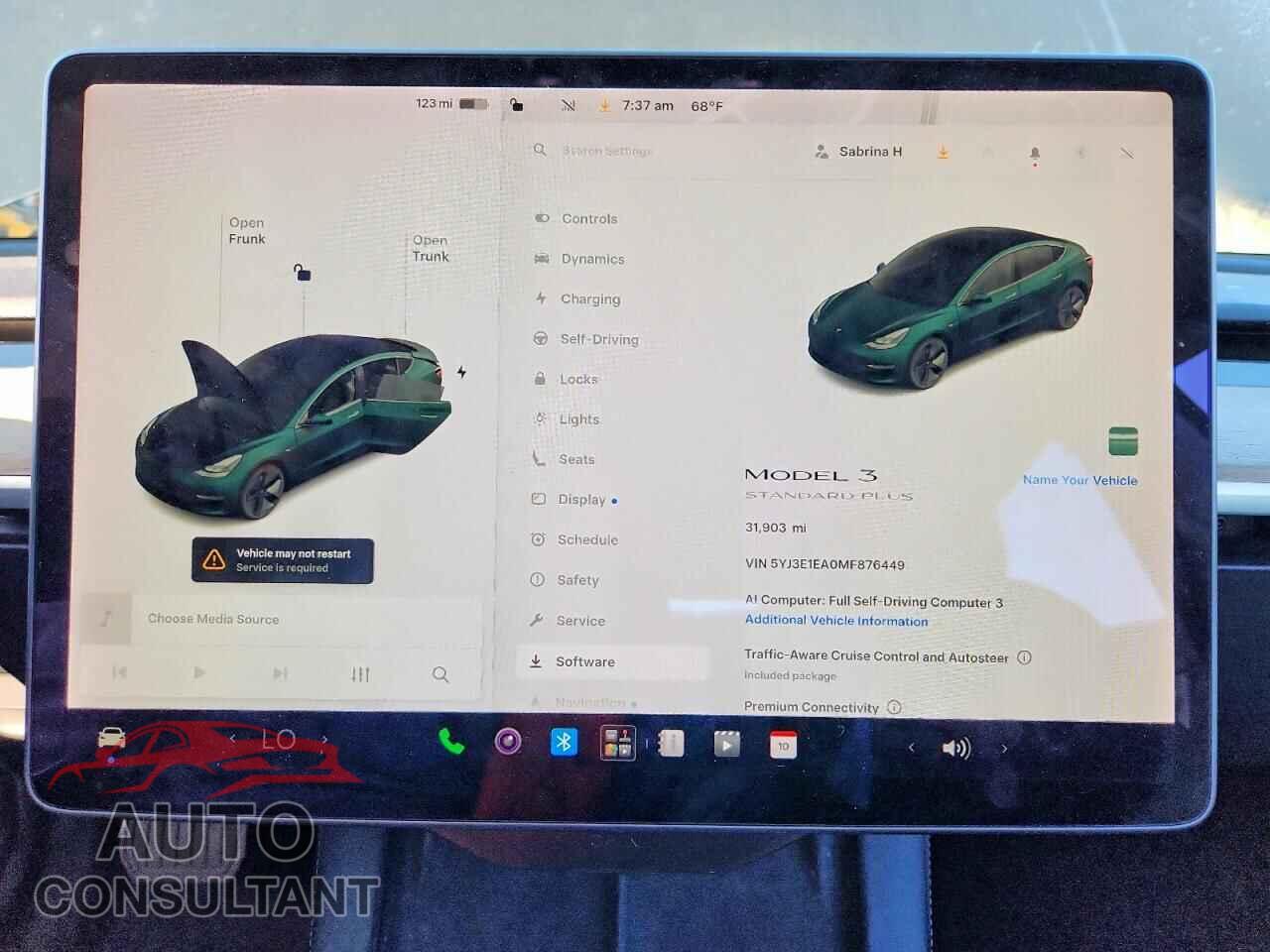 TESLA MODEL 3 2021 - 5YJ3E1EA0MF876449