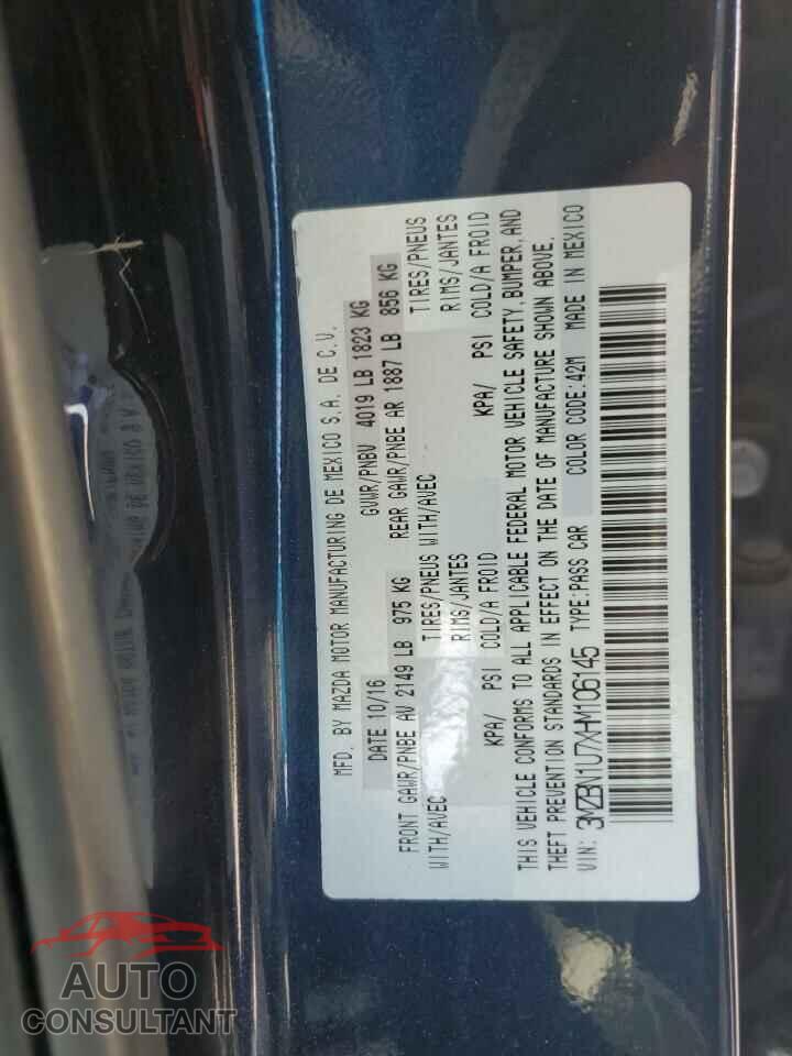 MAZDA 3 2017 - 3MZBN1U7XHM106145