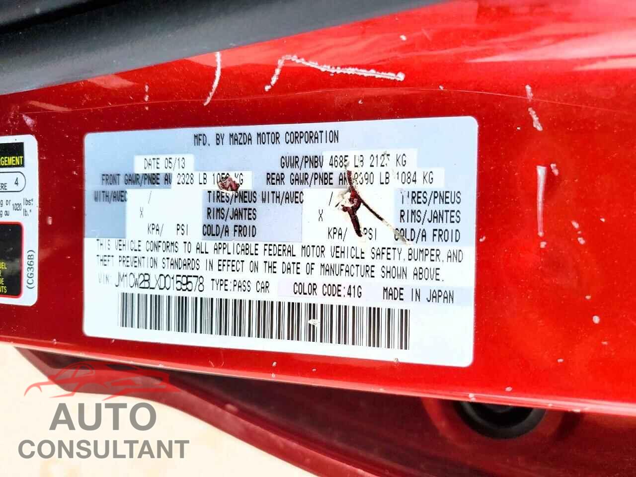 MAZDA 5 2013 - JM1CW2BLXD0159578