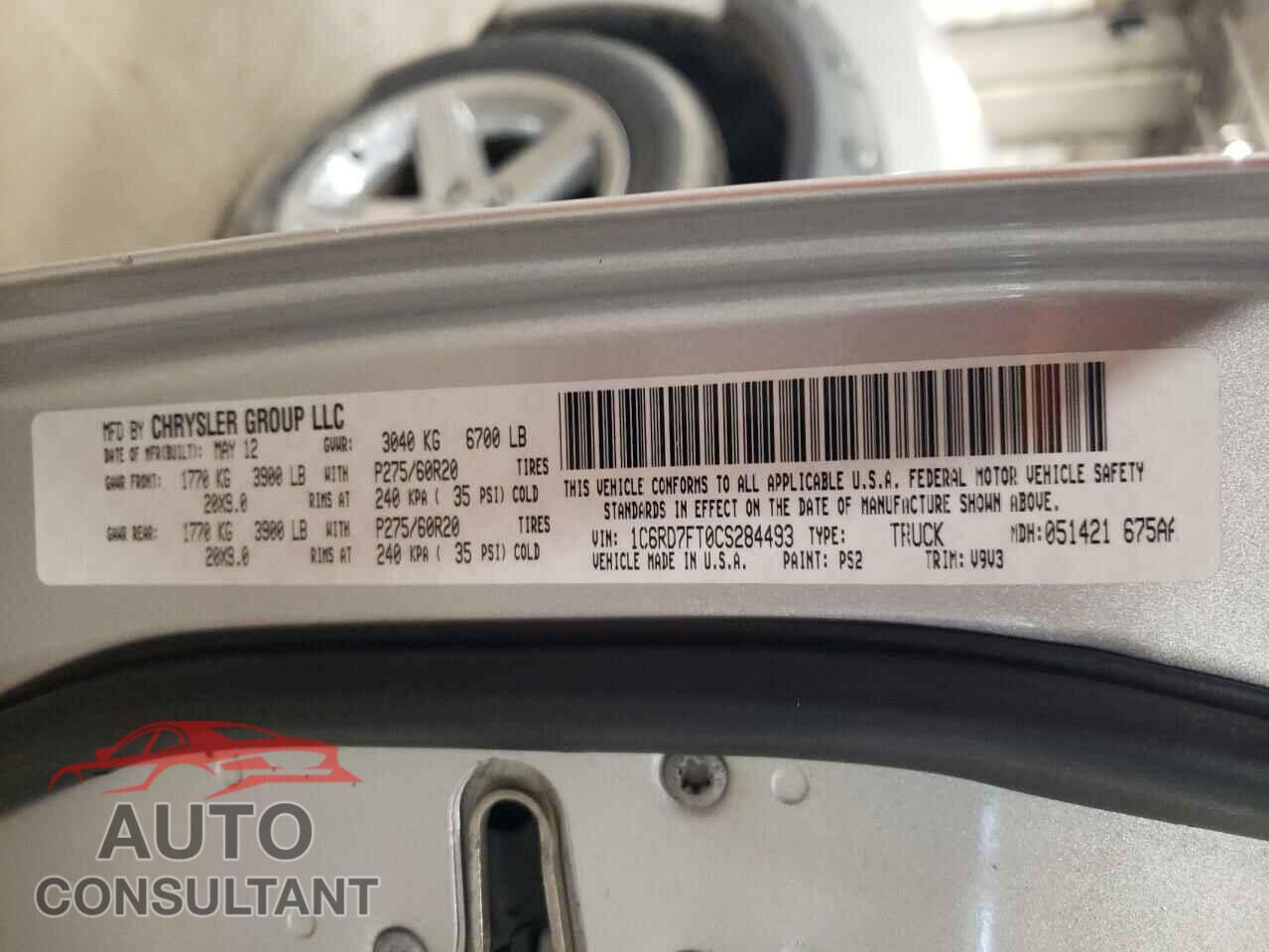 DODGE RAM 1500 2012 - 1C6RD7FT0CS284493