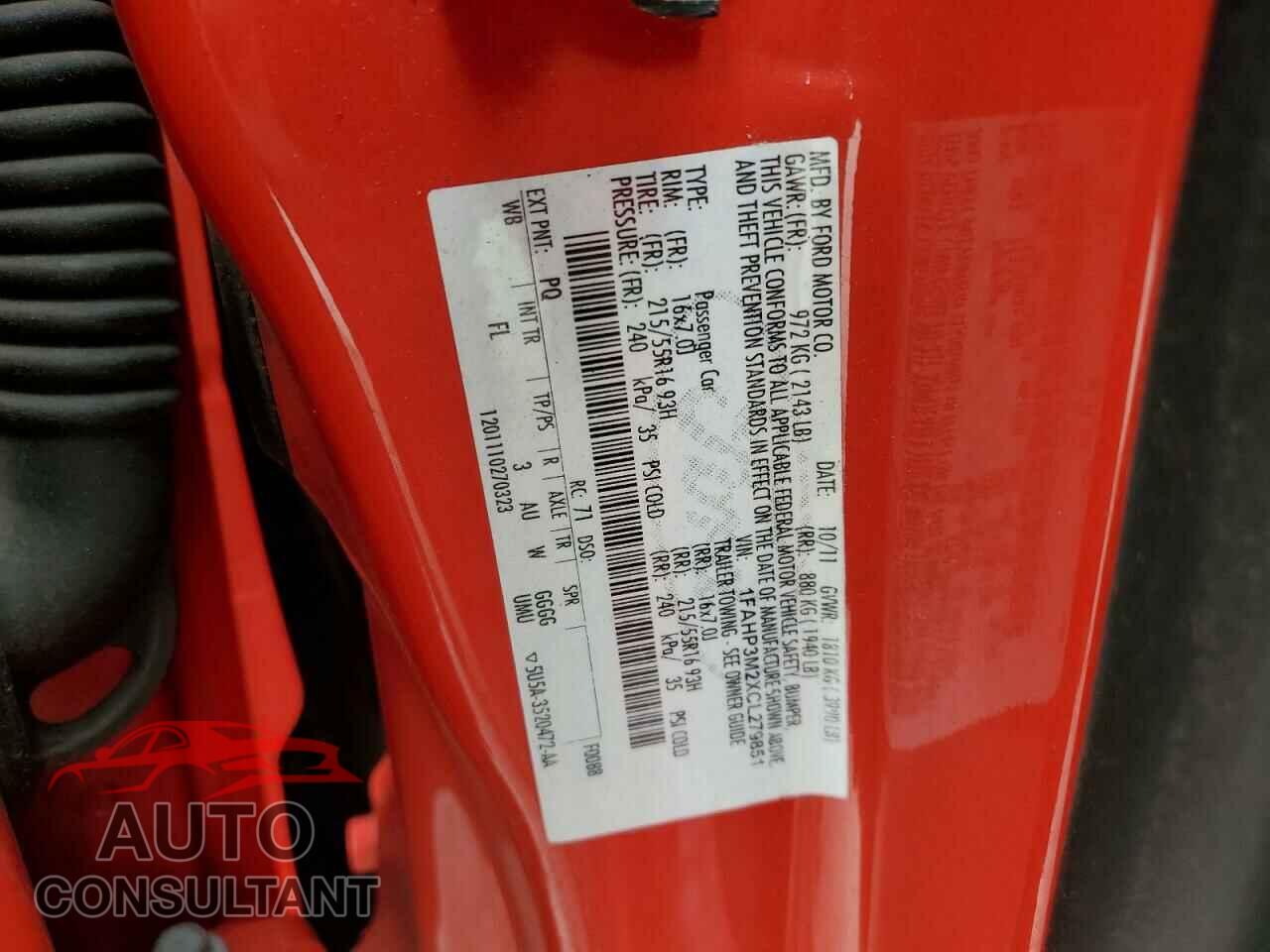 FORD FOCUS 2012 - 1FAHP3M2XCL279851